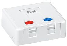 ITK Корпус настенной розетки для установки двух модулей Keystone Jack белый | код CS2-022 | IEK